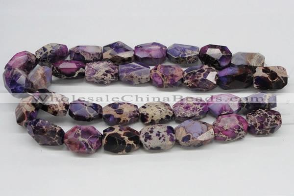 CDI39 16 inches 20*25mm faceted nuggets dyed imperial jasper beads