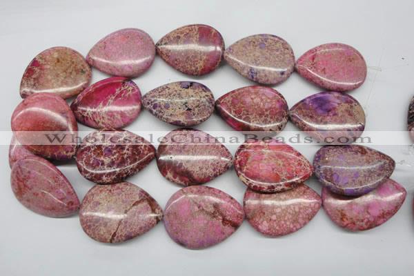 CDI480 15.5 inches 30*40mm flat teardrop dyed imperial jasper beads