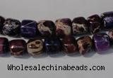 CDI705 15.5 inches 6*8mm nuggets dyed imperial jasper beads