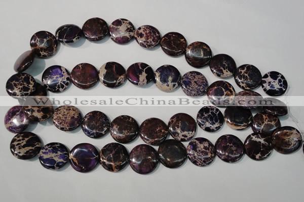 CDI707 15.5 inches 20mm flat round dyed imperial jasper beads