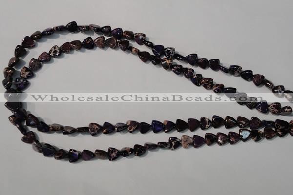 CDI719 15.5 inches 8*8mm triangle dyed imperial jasper beads