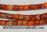 CDI735 15.5 inches 6*6mm tube dyed imperial jasper beads