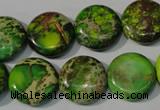 CDI937 15.5 inches 16mm flat round dyed imperial jasper beads