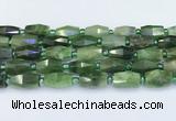 CDJ412 15.5 inches 8*14 - 9*14mm faceted freeform Canadian jade beads