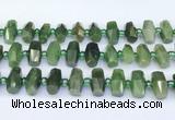 CDJ413 15.5 inches 8*14 - 9*14mm faceted freeform Canadian jade beads