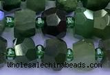 CDJ415 15 inches 5*7mm-6*8mm faceted nuggets Canadian jade beads