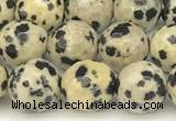 CDM101 15 inches 8mm faceted round dalmatian jasper beads