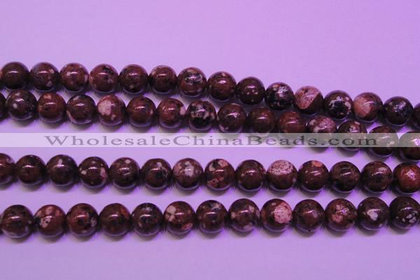 CDM53 15 inches 10mm round strawberry dalmatian jasper beads