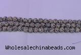 CDM80 15.5 inches 4mm round matte dalmatian jasper beads