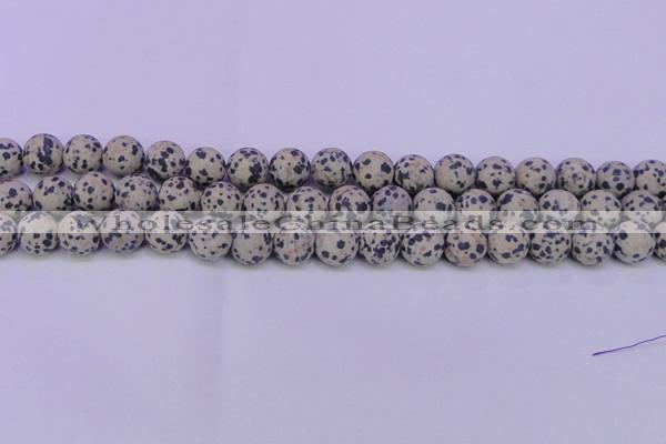 CDM82 15.5 inches 8mm round matte dalmatian jasper beads