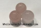 CDN1030 30mm round rose quartz decorations wholesale