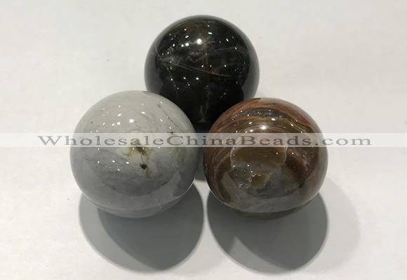 CDN1093 30mm round agate decorations wholesale