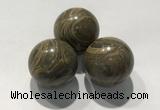 CDN1134 30mm round coffee wood jasper decorations wholesale