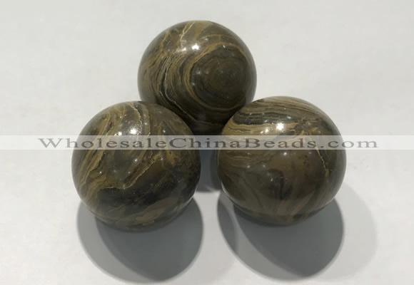 CDN1134 30mm round coffee wood jasper decorations wholesale