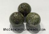 CDN1135 30mm round dragon blood jasper decorations wholesale