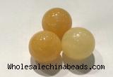 CDN1154 30mm round yellow jade decorations wholesale