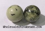 CDN1268 40mm round yellow jasper decorations wholesale