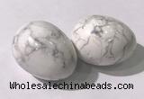 CDN1346 35*45mm egg-shaped white howlite decorations wholesale