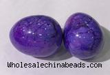 CDN1347 35*45mm egg-shaped dyed white howlite decorations wholesale