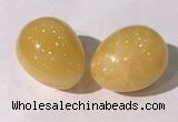 CDN1352 35*45mm egg-shaped yellow jade decorations wholesale