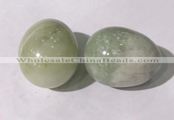 CDN1353 35*45mm egg-shaped flower jade decorations wholesale