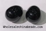 CDN1376 35*45mm egg-shaped black obsidian decorations wholesale