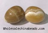 CDN1380 35*45mm egg-shaped yellow calcite decorations wholesale