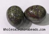 CDN1390 35*45mm egg-shaped dragon blood jasper decorations wholesale