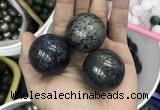 CDN14 35mm round pyrite gemstone decorations wholesale