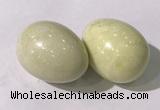 CDN1408 35*45mm egg-shaped yellow jasper decorations wholesale