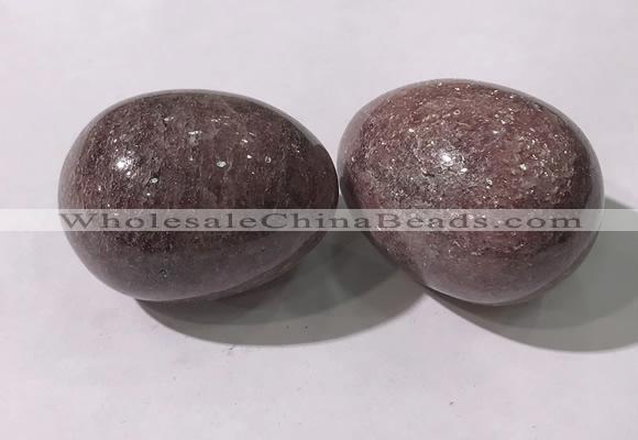 CDN1409 35*45mm egg-shaped red biotite decorations wholesale