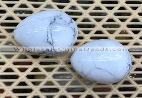 CDN341 35*50mm egg-shaped white howlite decorations wholesale