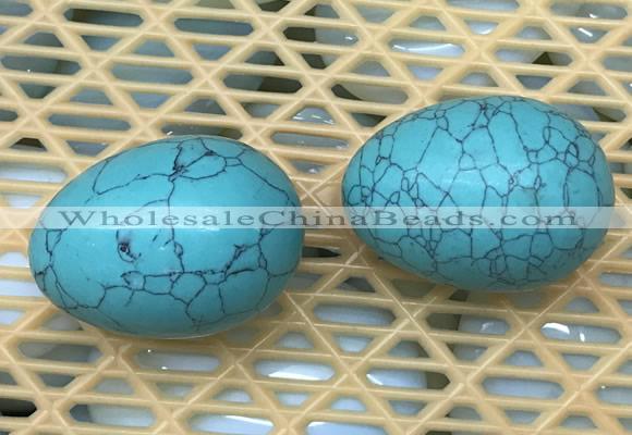 CDN342 35*50mm egg-shaped imitation turquoise decorations wholesale