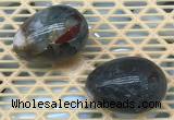 CDN360 35*50mm egg-shaped blood jasper decorations wholesale