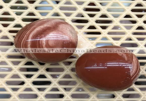 CDN363 35*50mm egg-shaped red jasper decorations wholesale