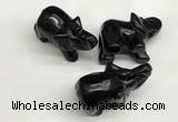 CDN404 25*50*35mm elephant black agate decorations wholesale