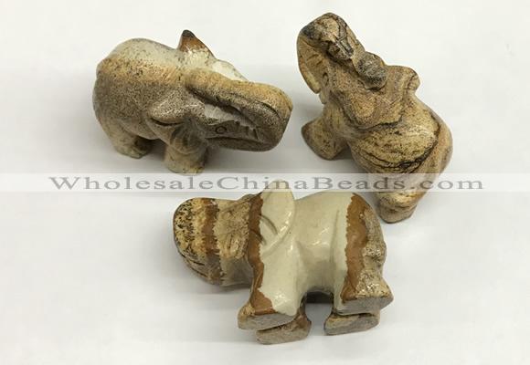 CDN407 25*50*35mm elephant picture jasper decorations wholesale