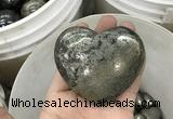 CDN41 65*70mm heart pyrite gemstone decorations