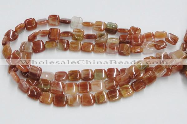 CDQ07 15.5 inches 14*14mm square natural red quartz beads wholesale