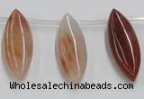 CDQ11 15.5 inches 12*30mm marquise natural red quartz beads wholesale