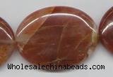 CDQ27 15.5 inches 30*40mm oval natural red quartz beads