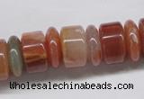 CDQ33 15.5 inches 5*16mm & 10*16mm rondelle natural red quartz beads