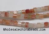 CDQ35 15.5 inches 4*4mm cube natural red quartz beads wholesale