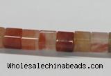 CDQ36 15.5 inches 8*8mm cube natural red quartz beads wholesale