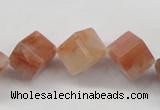 CDQ38 15.5 inches 6*6mm cube natural red quartz beads wholesale