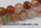 CDQ48 15.5 inches 6mm faceted round natural red quartz beads