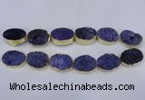 CDQ502 20*30mm - 22*30mm oval druzy quartz beads wholesale