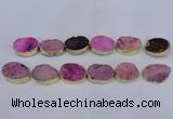 CDQ503 20*30mm - 22*30mm oval druzy quartz beads wholesale