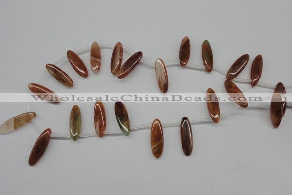 CDQ57 Top-drilled 8*25mm marquise natural red quartz beads wholesale