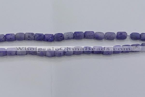 CDQ602 8 inches 6*8mm drum druzy quartz beads wholesale